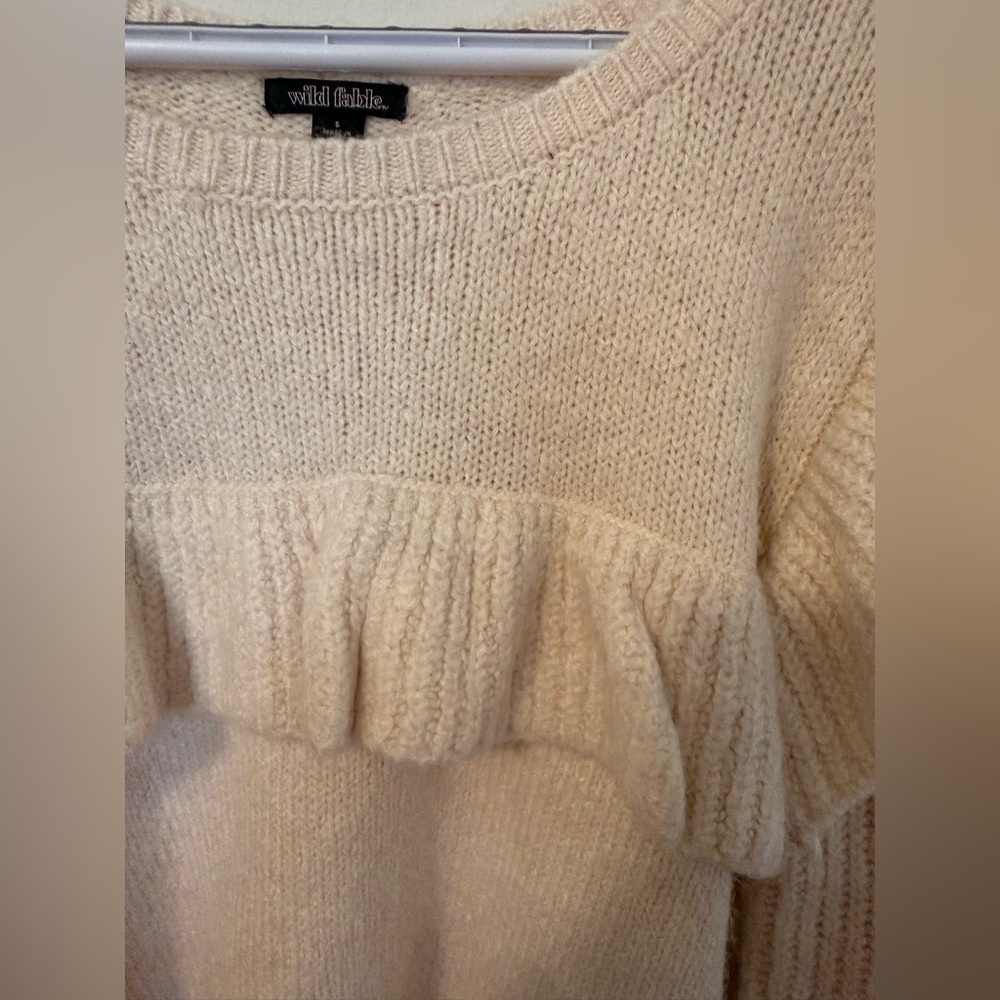 Wild Fable Cream Ruffle Sweater - Picture 4 of 7